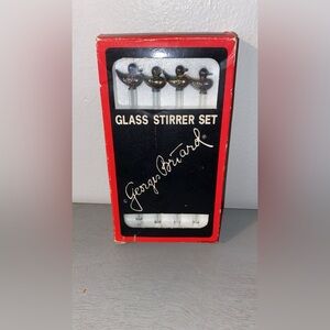 Vintage Georges Briard 4 Duck Decoy glass swizzle sticks Rare